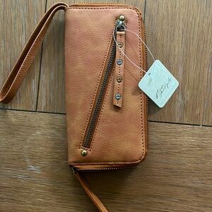 NWT Free People brown leather wallet case